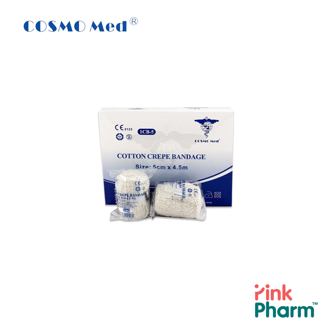 CosmoMed Crepe Bandage w/clip 5cm x 4.5m