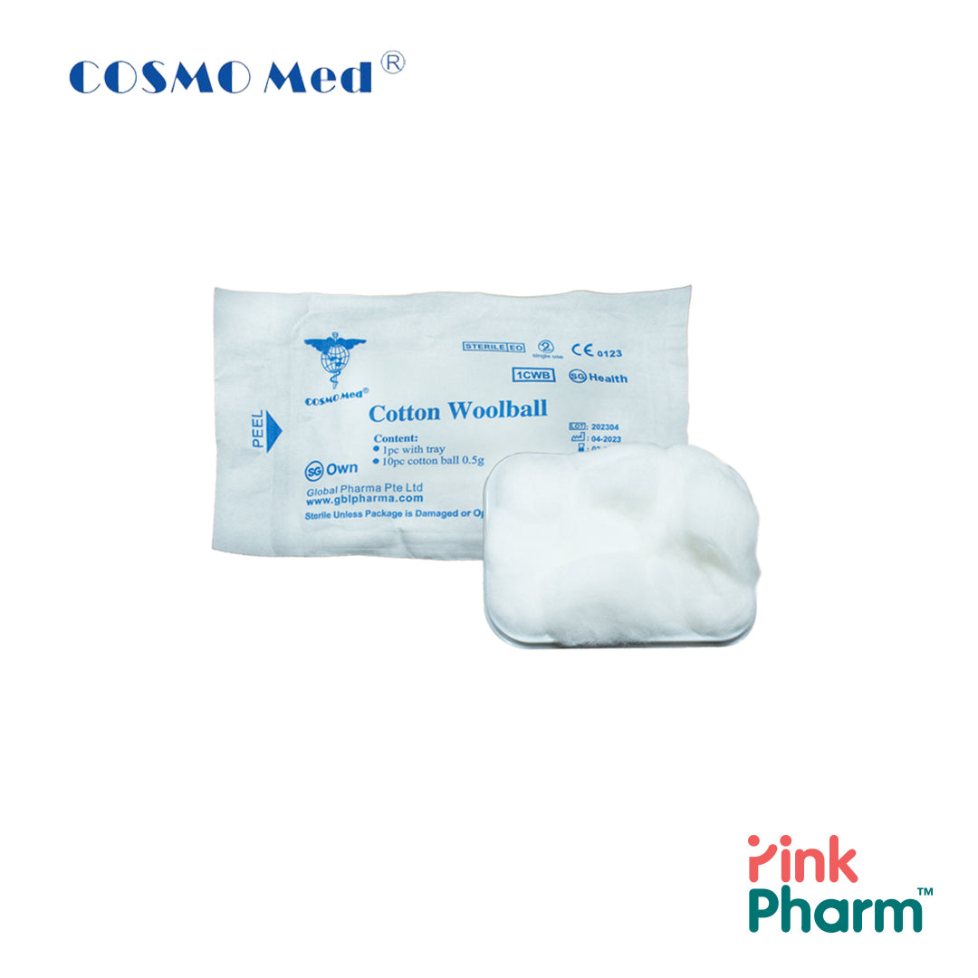 CosmoMed Sterile Cotton Balls w/ tray