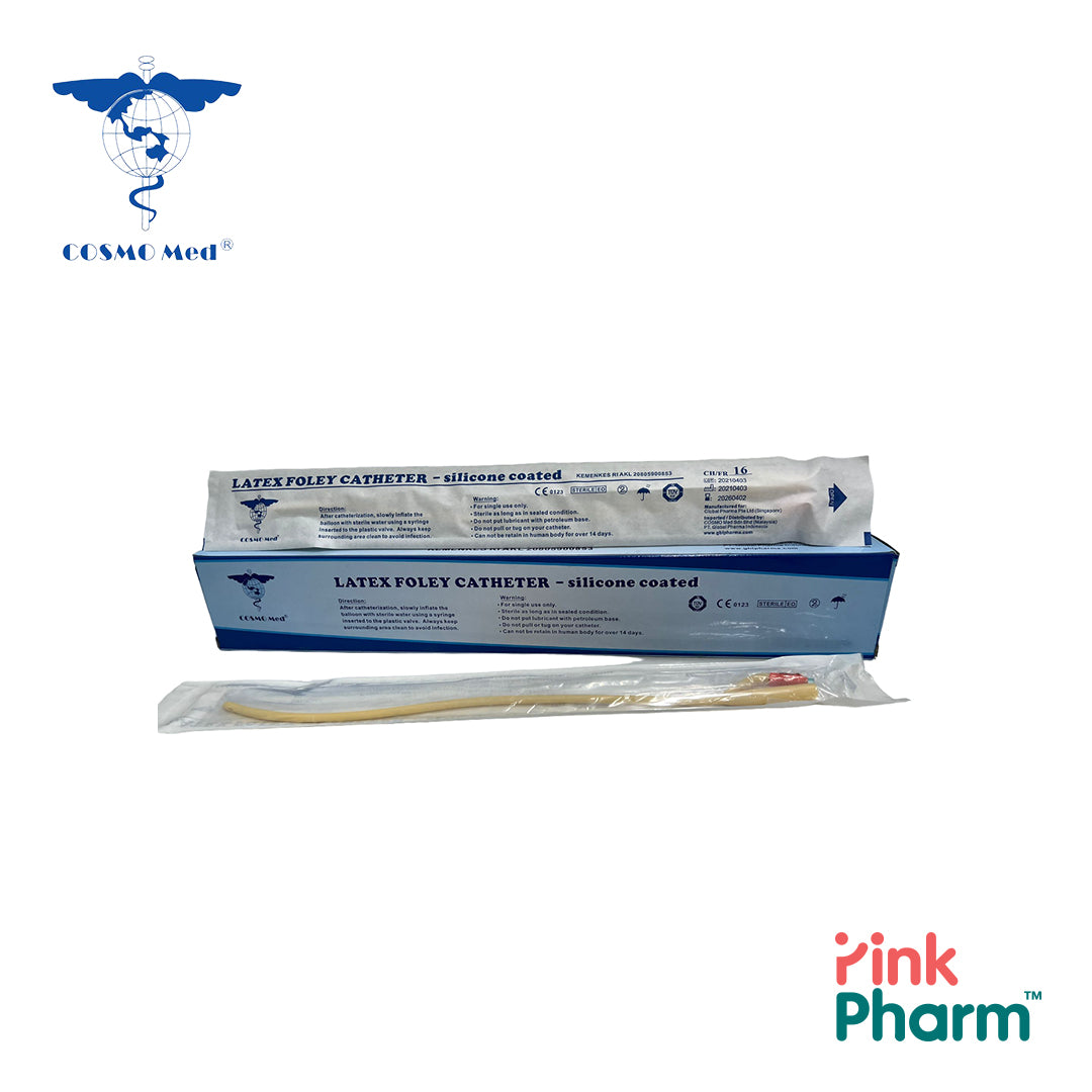 CosmoMed Foley Catheter Latex w/Silicon Coated - Sterile (10pcs/Box)