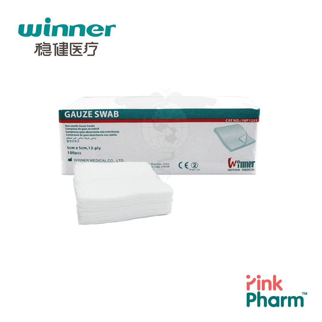 Winner Plain Gauze Swab 12ply (5x5cm) - Pack