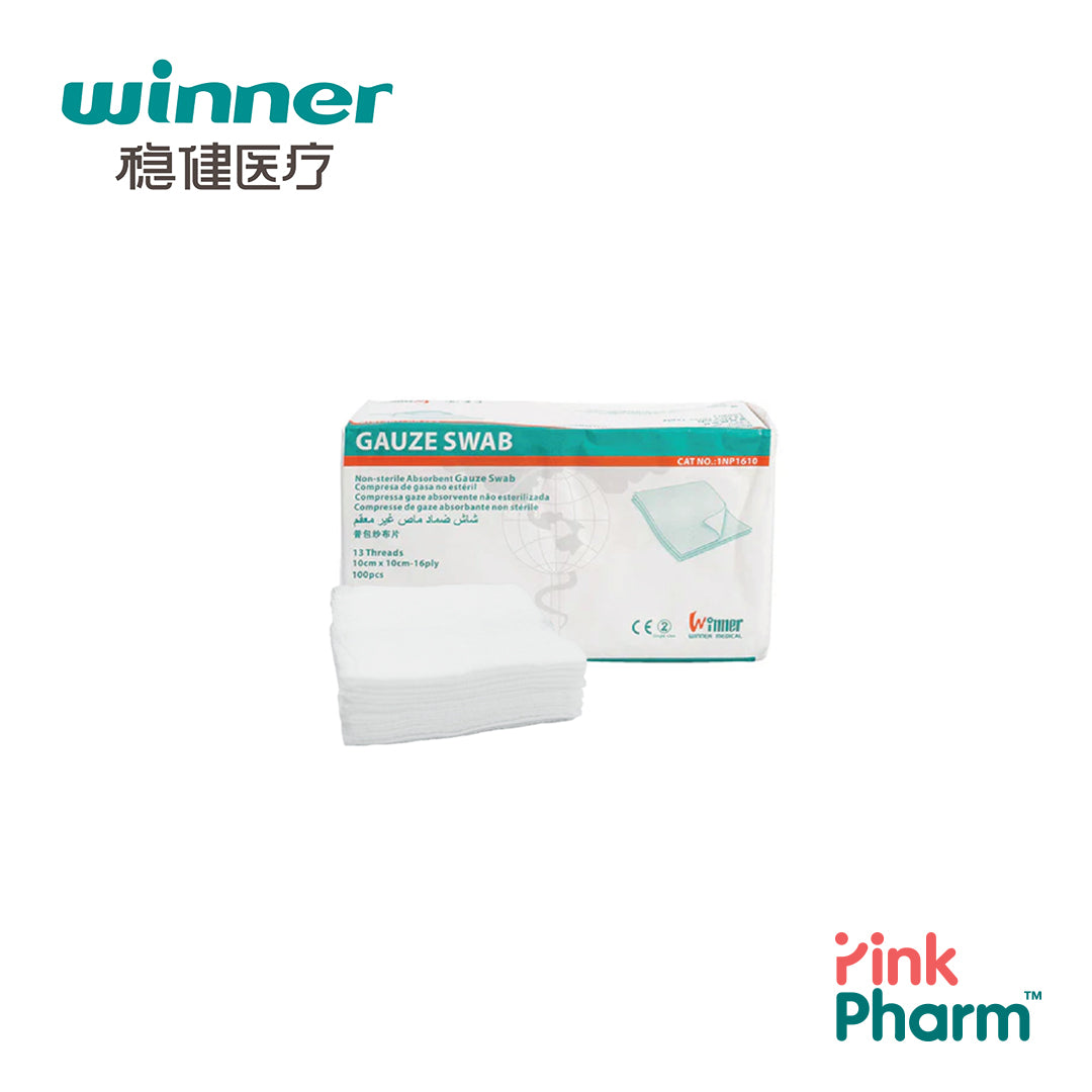 Winner Plain Gauze Swab 16ply (10x10cm) - Pack