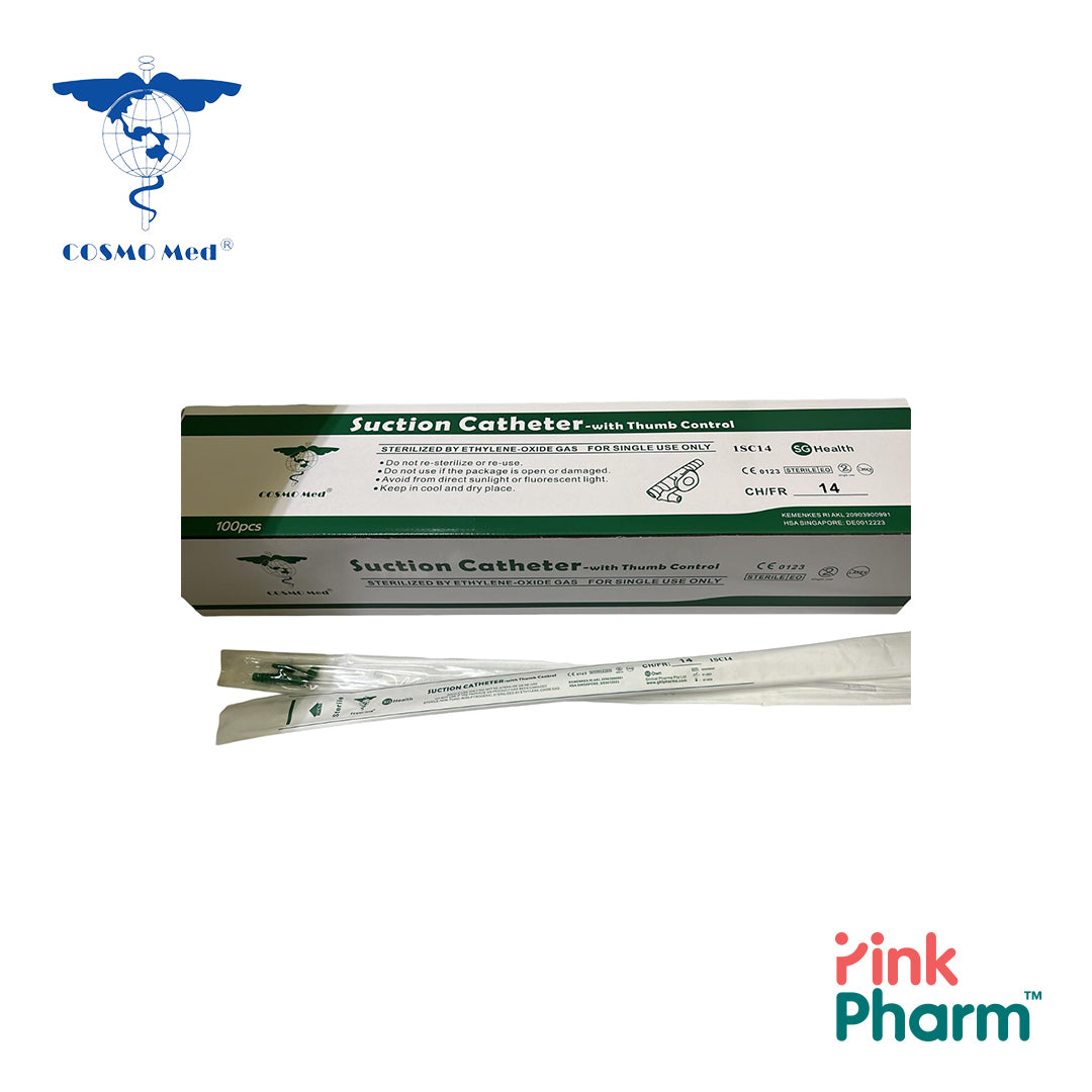 CosmoMed Suction Catheter with Thumb Control - Sterile (100pc / box)