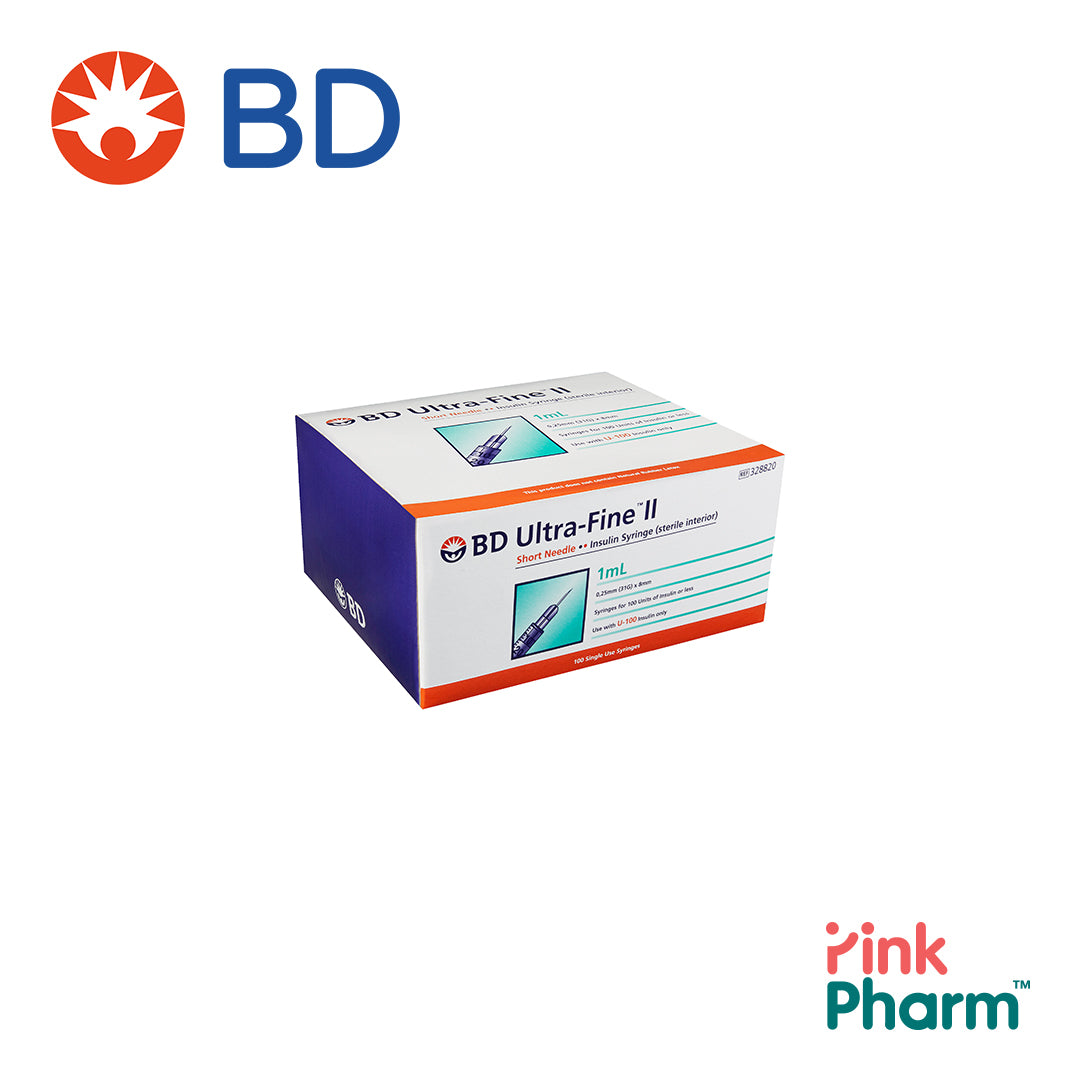 BD Ultra-Fine Insulin Syringe 8mm, 1.0cc 31G (10sx10 pack)