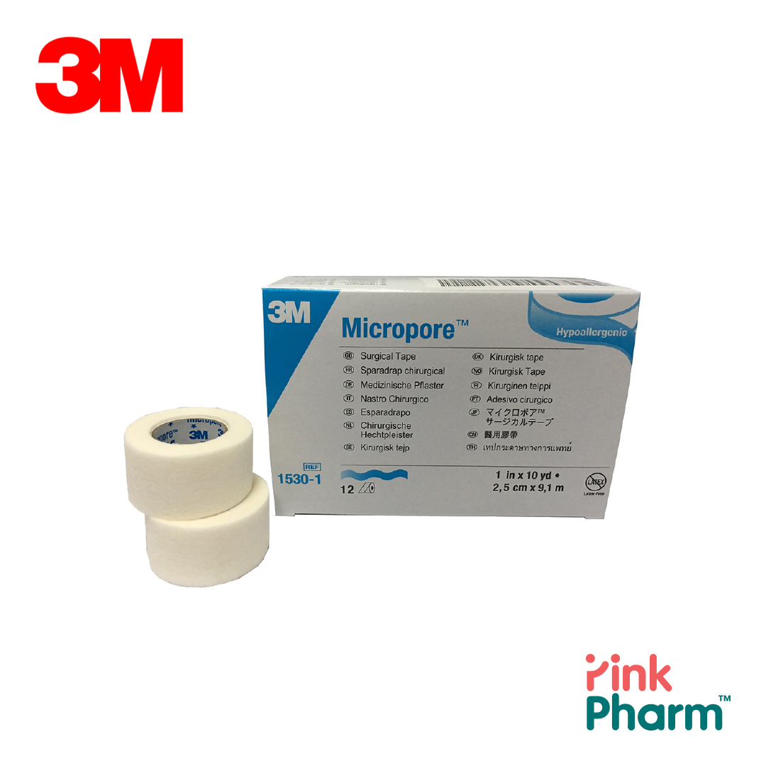 3M Micropore Hypoallergenic Tape 1530-1 1inch w/o dispenser