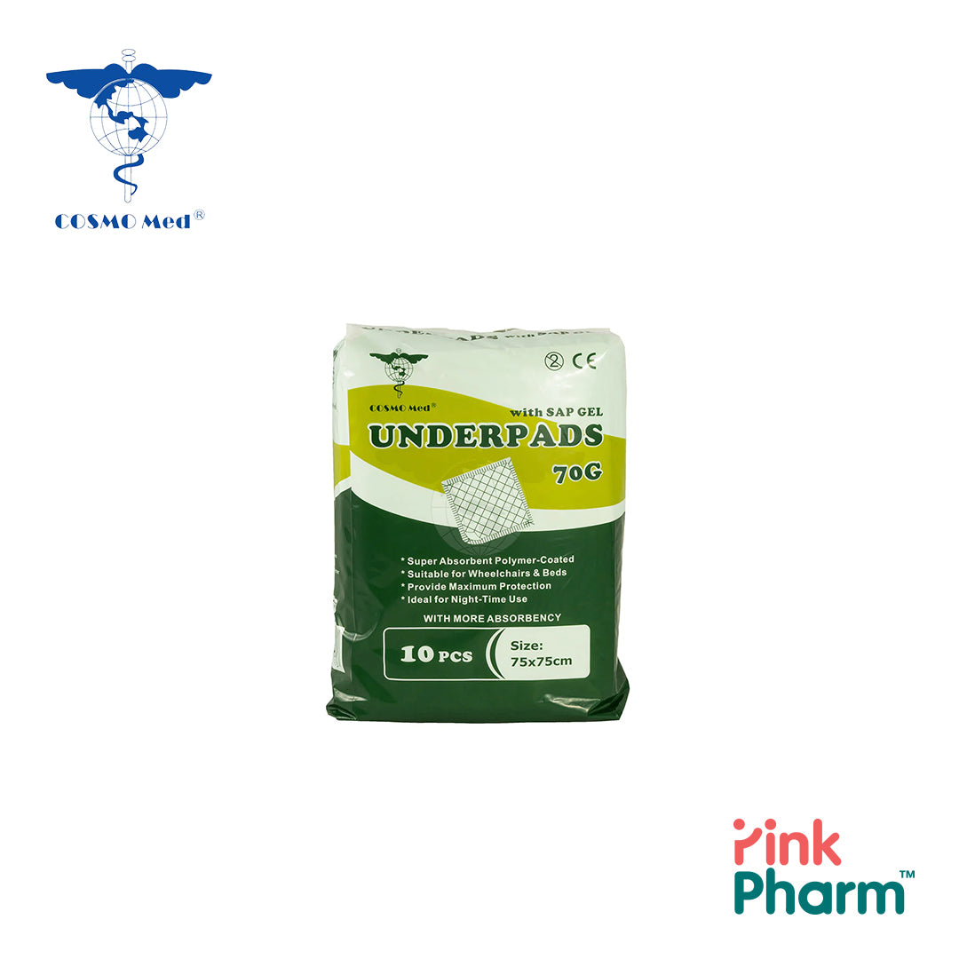 CosmoMed Underpads 75x75cm 70G 10s
