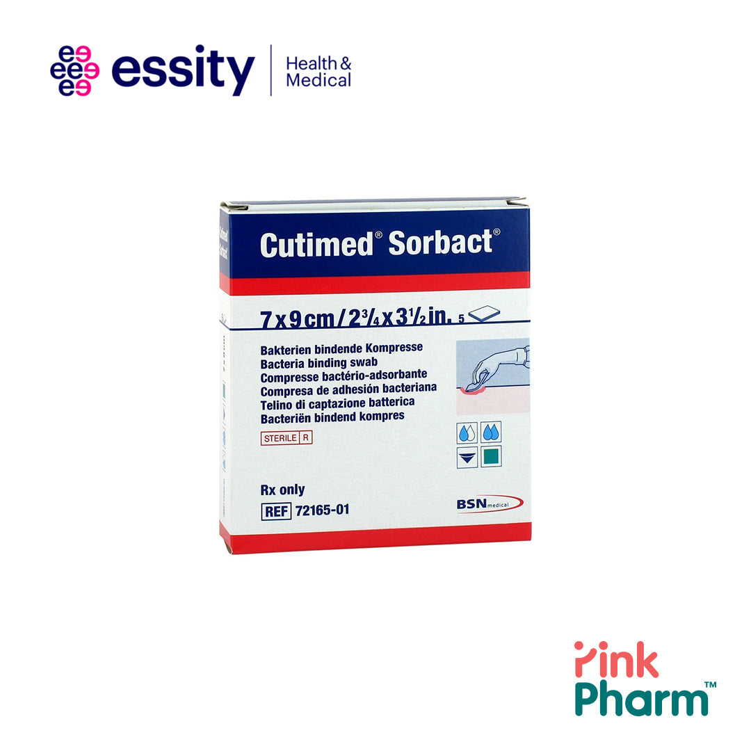 Cutimed Sorbact Bacteria Binding Swabs 7x9cm PinkPharm Cutimed Sorbact Bacteria Binding Swabs 7x9cm PinkPharm
