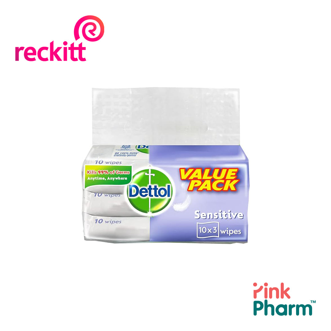 Dettol Anti-Bacterial Sensitive Wet Wipes 10s - Value Pack
