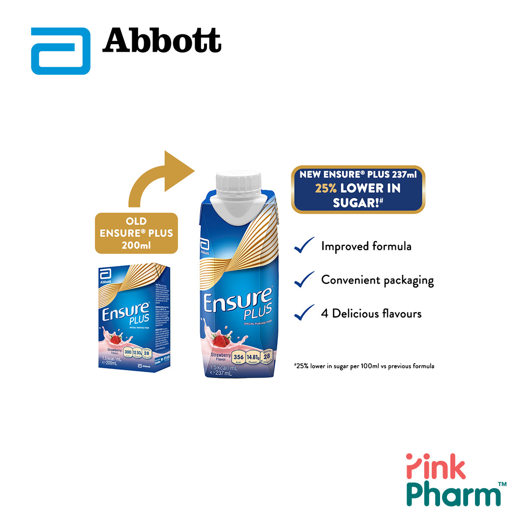 Abbott Ensure® Plus Strawberry 237ml