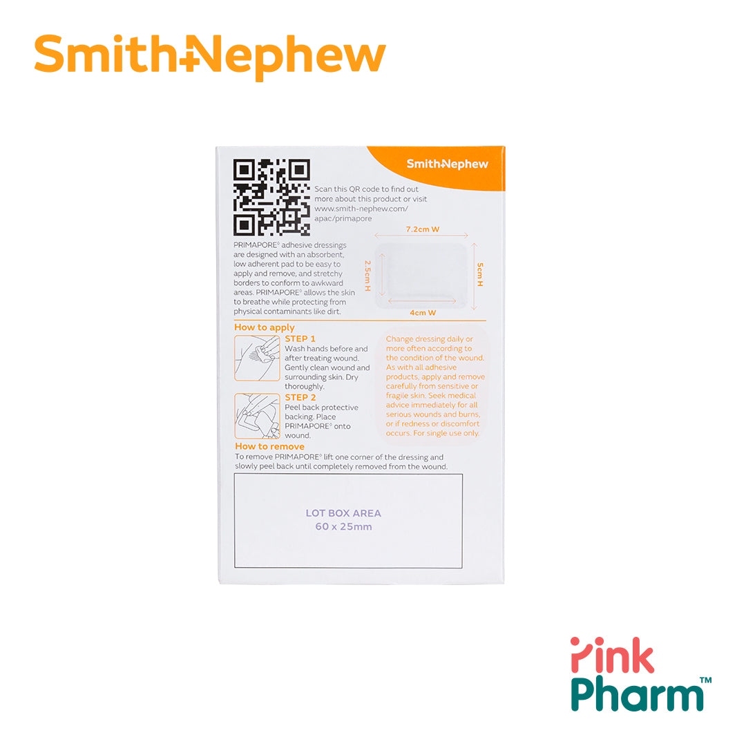 Smith+Nephew Primapore 7.2cm x 5cm (Box of 5s)