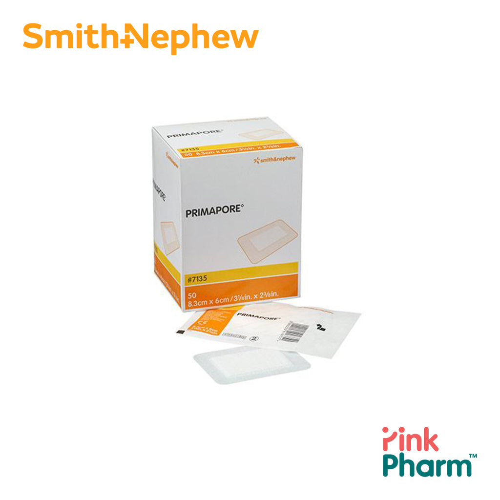 PRIMAPORE Adhesive Dressing 8.3cm x 6cm (Box of 50s) — PinkPharm PRIMAPORE Adhesive Dressing 8.3cm x 6cm (Box of 50s) — PinkPharm